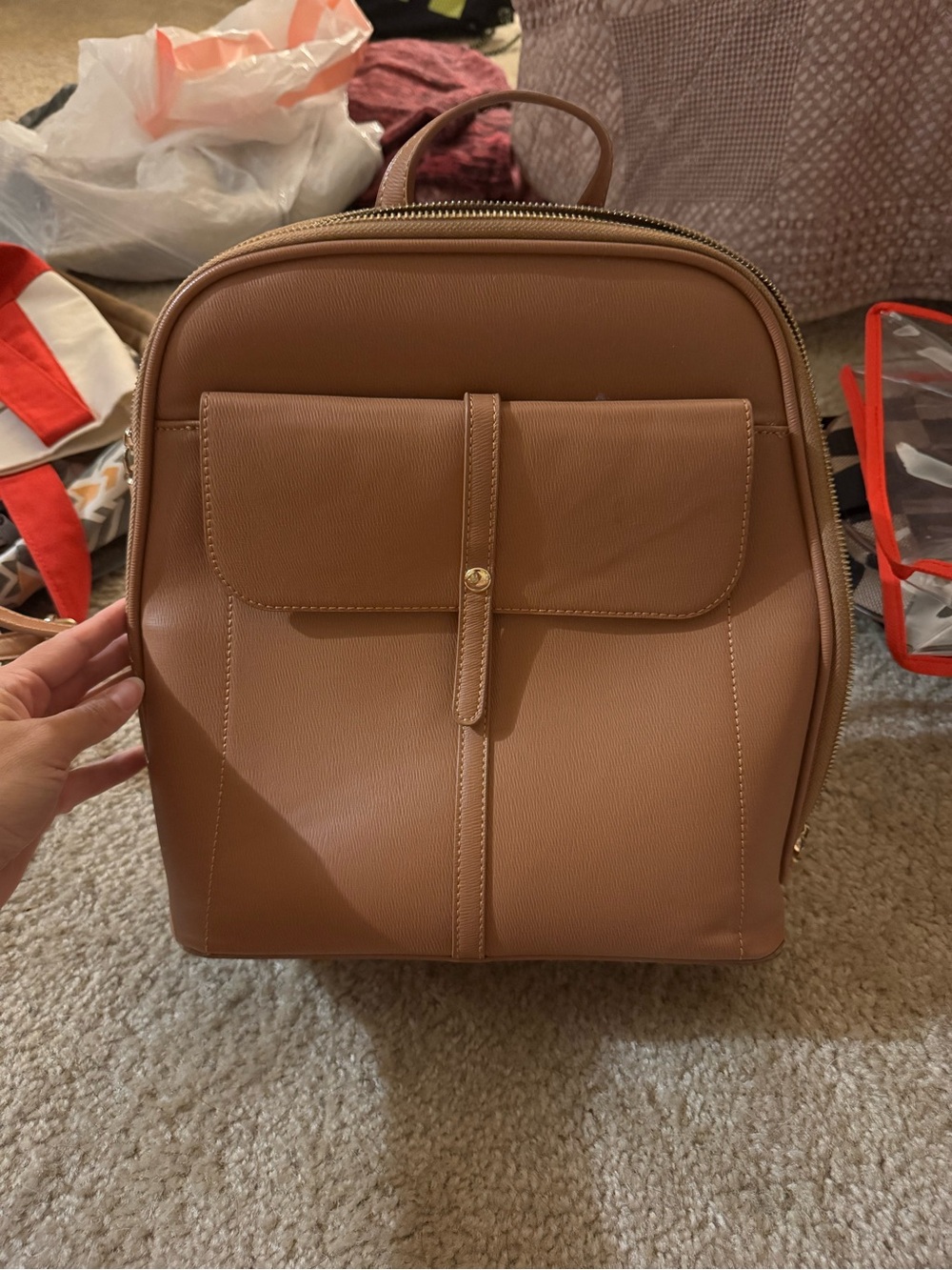 Tan Leather Backpack - Classic Casual Carry